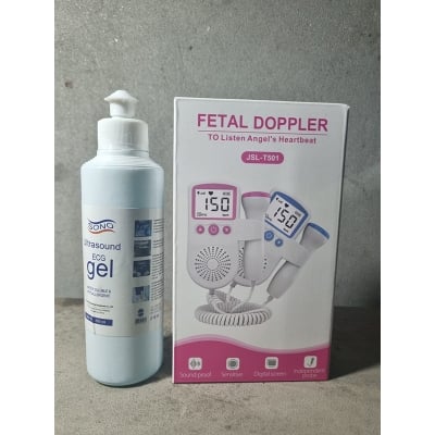 Picture of Fetal doppler Rate Monitor Baby Fetal Sound Heart Detector LCD Display with gel Multicolor