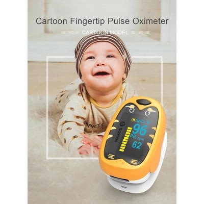Picture of Baby Finger Pulse Oximeter Pediatric Oximeter SpO2 PR OLED Rechargeable Children kids Pulsioximeter-healthproo Multicolor