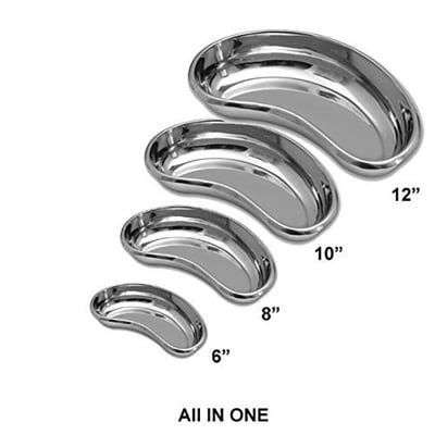 Picture of Surgicals Kidney Tray Set -6" (150 mm), 8" (200 mm), 10" (250 mm), 12" (300 mm) (Set of 4 Pcs)-Health proo Multicolor