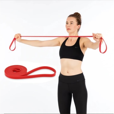 Picture of 13Mm Pull Up Assist Resistance Band - Ideal For Stretching, Fitness Training, And Powerlifting - Premium Natural Tpe & Latex Therabands Red