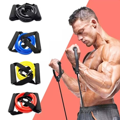 Picture of 120cm Yoga Pull Rope Elastic Resistance Bands Fitness Workout Exercise Tubes Practical Training Rubber Tensile Expander Multicolor