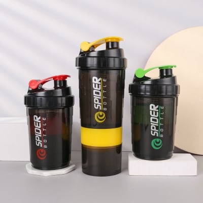 Picture of Sport Shaker Water Bottle 3 In 1 Spider Shaker - Ideal For Gym Use - Bpa Free And Convenient 500Ml Capacity - Perfect For Protein Shakes Multicolor