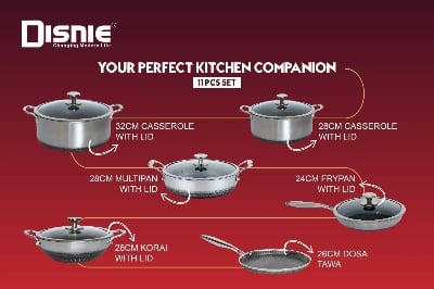 Picture of Disnie 11 Pcs SUS 316 Honeycomb Cooking Set
