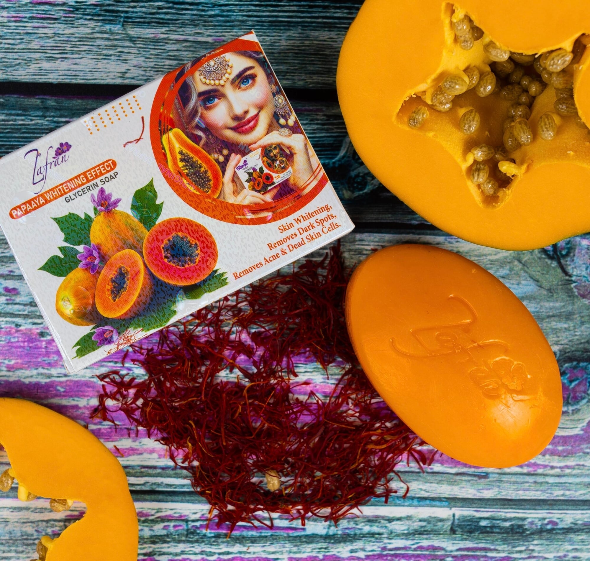 Picture of Zafran Papaya Whitening Glycerin Soap