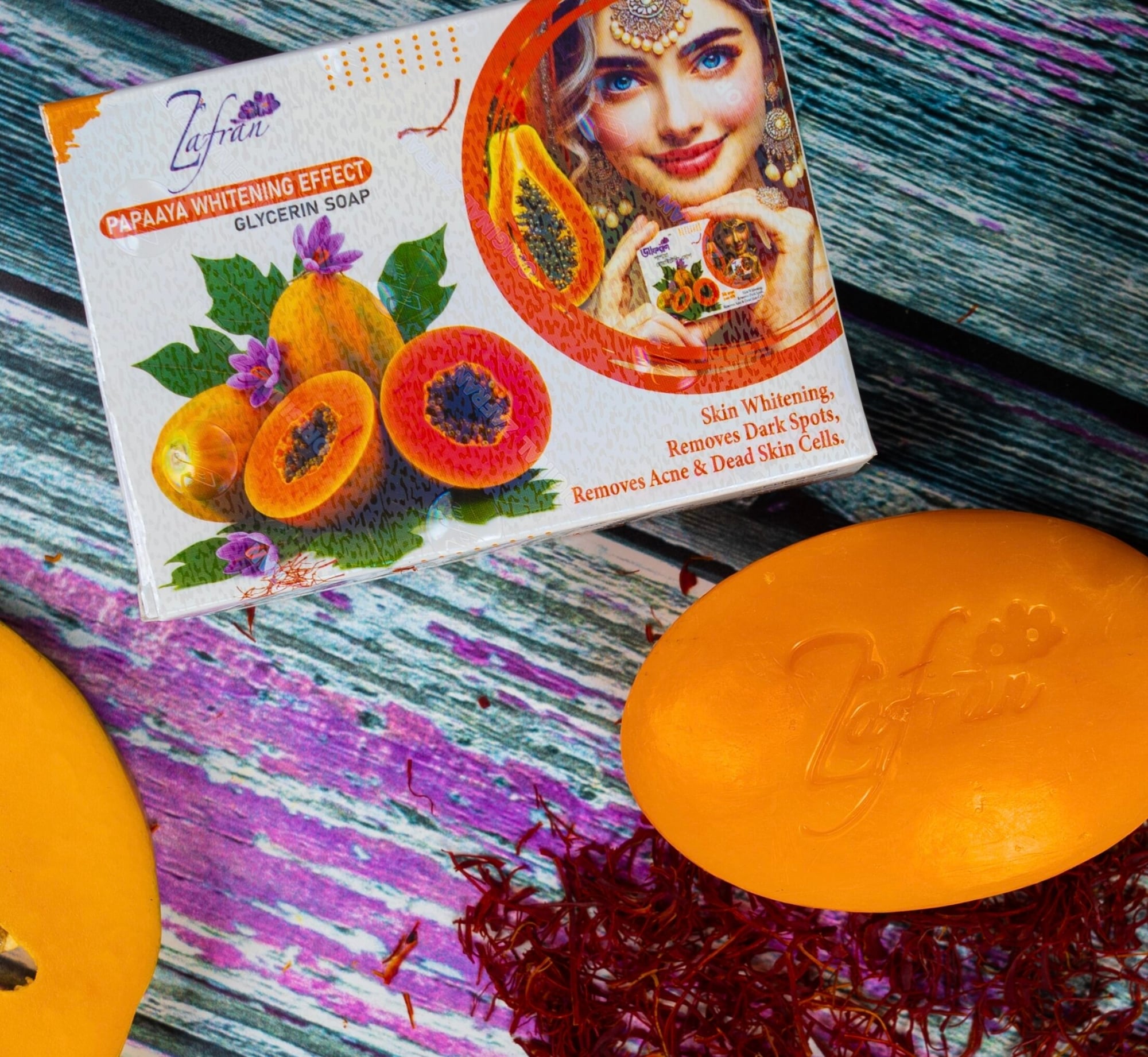 Picture of Zafran Papaya Whitening Glycerin Soap
