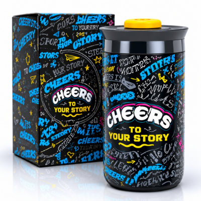 Picture of Cheers To Your Story Insulated Stainless Steel Travel Mug with Leak Proof Lid 250ml