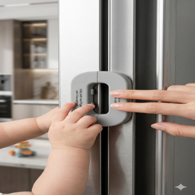 Picture of Refrigerator Safety Lock for Kids – Child-Proof Fridge Door Latch