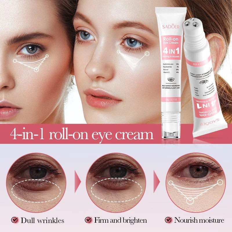 Picture of SADOER 4in1 Roll-on Moisturizing Eye Cream Anti Dark Circles Eyes Bags Firming Moisturizing Eye Serum