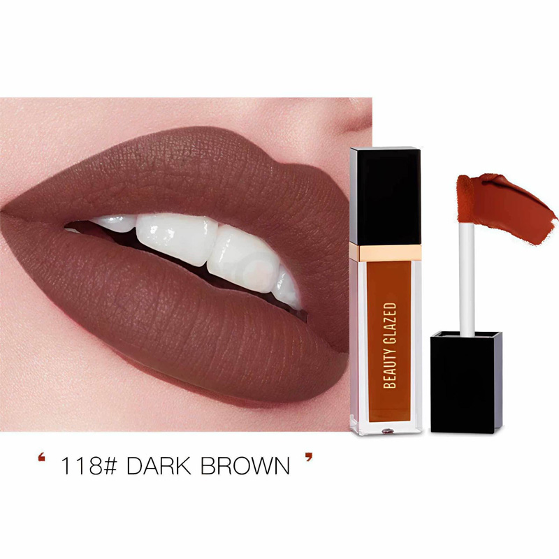 Picture of Beauty Glazed Waterproof & Long Lasting Lip Liner Dark Brown 107 and Beauty Glazed Matte Liquid Lipstick Dark Brown 118 Lip Liner