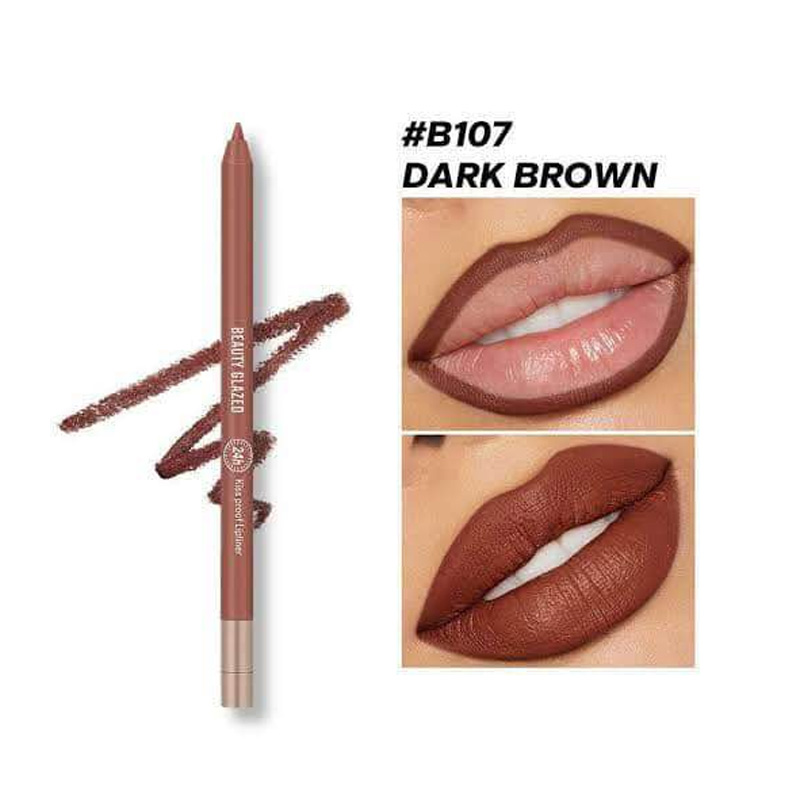 Picture of Beauty Glazed Waterproof & Long Lasting Lip Liner Dark Brown 107 and Beauty Glazed Matte Liquid Lipstick Dark Brown 118