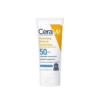 Picture of CeraVe Hydrating Mineral Sunscreen SPF 50 Face Lotion - 75ml - White