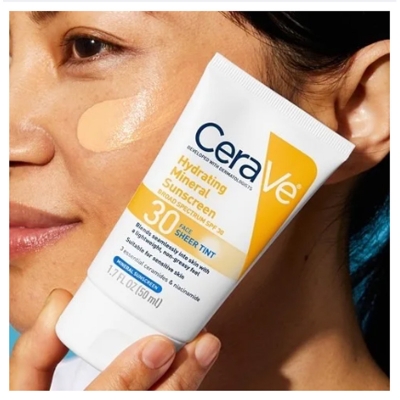 Picture of CeraVe Hydrating Mineral Sunscreen SPF 50 Face Lotion - 75ml - White