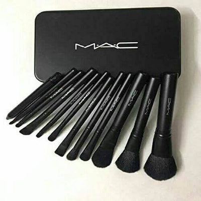 Picture of M.A.C Cosmetic Makeup Brush Set - 12 Pcs (Pack of 12) - Black