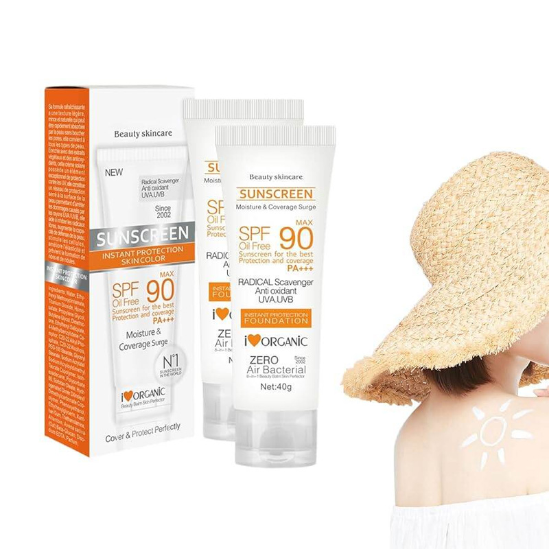 Picture of Disaar SPF90 Oil-Free Sunscreen Cream 40g | Instant Protection UVA UVB Foundation PA+++ - White