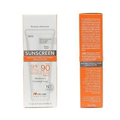 Picture of Disaar SPF90 Oil-Free Sunscreen Cream 40g | Instant Protection UVA UVB Foundation PA+++ - White