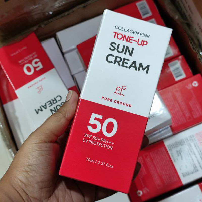 Picture of Pure Ground Collagen Pink Tone Up Sun Cream SPF50++_70ml/ Korea
