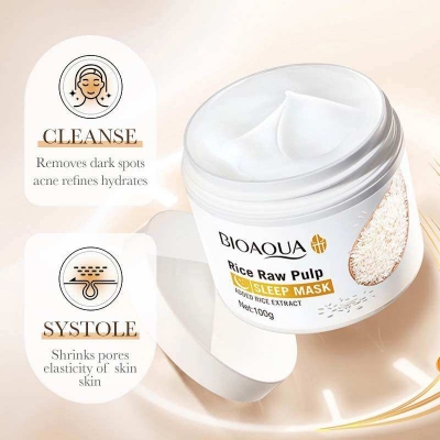 Picture of BIOAQUA Rice Raw Pulp Replenish Brighten Sleeping Mask 100g