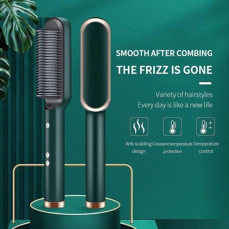 Picture of Professional Brush Hair Straightener Ceramic Electric Straightening Brush Fast Heating Curler Straightener Comb Styler - Hair Straightener