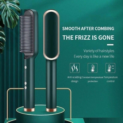Picture of Professional Brush Hair Straightener Ceramic Electric Straightening Brush Fast Heating Curler Straightener Comb Styler - Hair Straightener