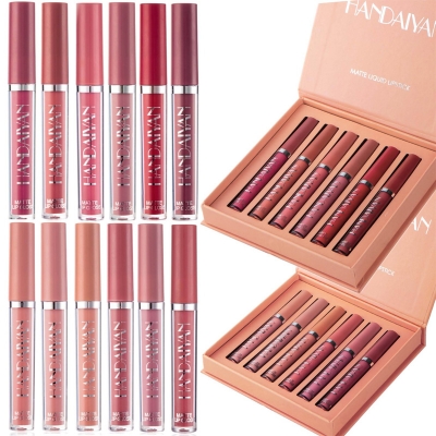 Picture of IHANDAIYAN 6 Colors Long Lasting Velvet Lips Tint Liquid Lipsticks Waterproof Non-Stick Cup Lipgloss Gift Set (A)