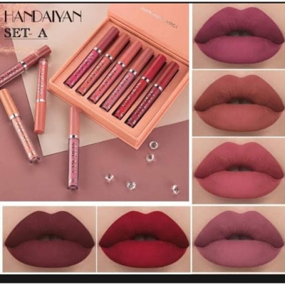 Picture of IHANDAIYAN 6 Colors Long Lasting Velvet Lips Tint Liquid Lipsticks Waterproof Non-Stick Cup Lipgloss Gift Set (A)