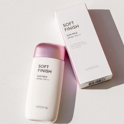 Picture of Missha All Around Safe Block Soft Finish Sun Milk SPF50+ Or PA+++ - White