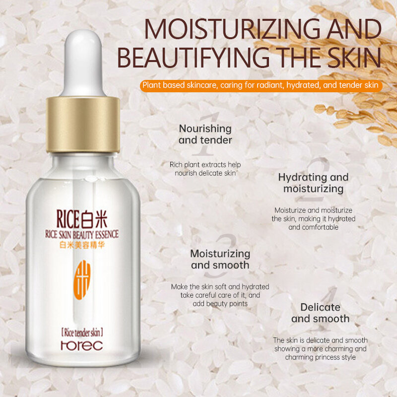 Picture of White Rice Serum Reduces Wrinkles and Lighten Dark Spots Pore Minimizer Anti- Aging Face Moisturizer Skin Lightening-15ml