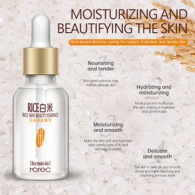 Picture of White Rice Serum Reduces Wrinkles and Lighten Dark Spots Pore Minimizer Anti- Aging Face Moisturizer Skin Lightening-15ml
