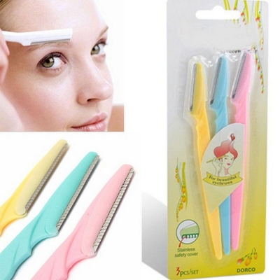 Picture of Eyebrow Razors Facial Hair Remover Shaver Trimmer Shaper for Women -3Pcs - Multicolor