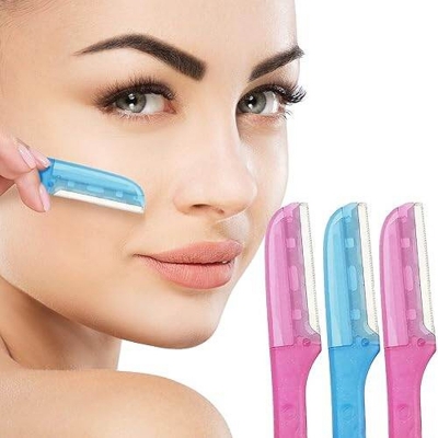 Picture of Eyebrow Razors Facial Hair Remover Shaver Trimmer Shaper for Women -3Pcs - Multicolor