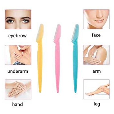Picture of Eyebrow Razors Facial Hair Remover Shaver Trimmer Shaper for Women -3Pcs - Multicolor