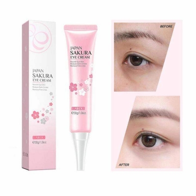 Picture of LAIKOU Sakura Eye Cream Remover Dark Circles Eye Care Against Puffiness and Bags Anti-Aging Wrinkles Hydrate Dry Skin Serum-15gm