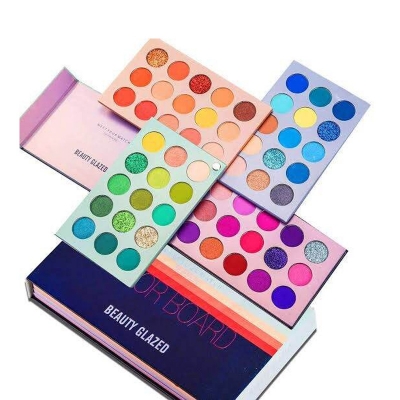 Picture of BEAUTY GLAZED 4 in 1 Color Board Eyeshadow Palette Long Lasting 60 Colors Neon Eye Pigment Matte Glitter Eye Shadow