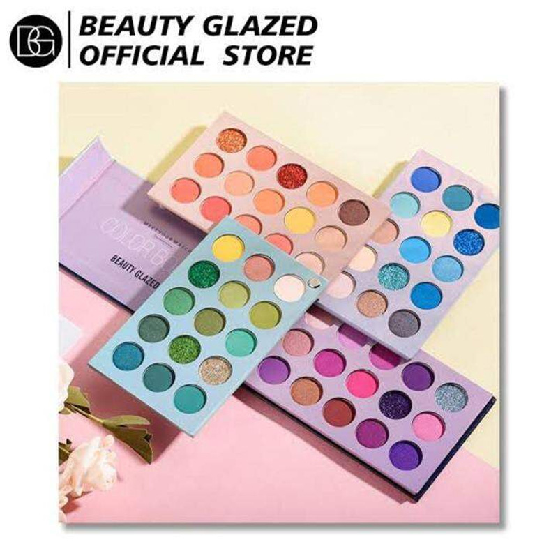 Picture of BEAUTY GLAZED 4 in 1 Color Board Eyeshadow Palette Long Lasting 60 Colors Neon Eye Pigment Matte Glitter Eye Shadow