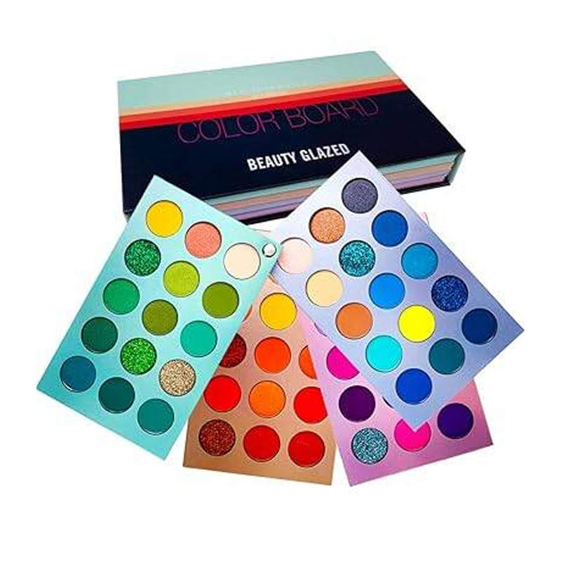 Picture of BEAUTY GLAZED 4 in 1 Color Board Eyeshadow Palette Long Lasting 60 Colors Neon Eye Pigment Matte Glitter Eye Shadow