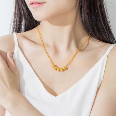 Picture of Five blessing necklace woman love gold plated moisture light jewellery necklace - Gold