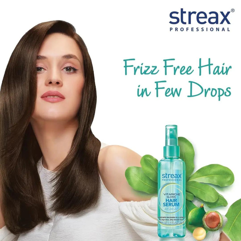 Picture of streax professional vitariche gloss hair serum 115ml - Blue