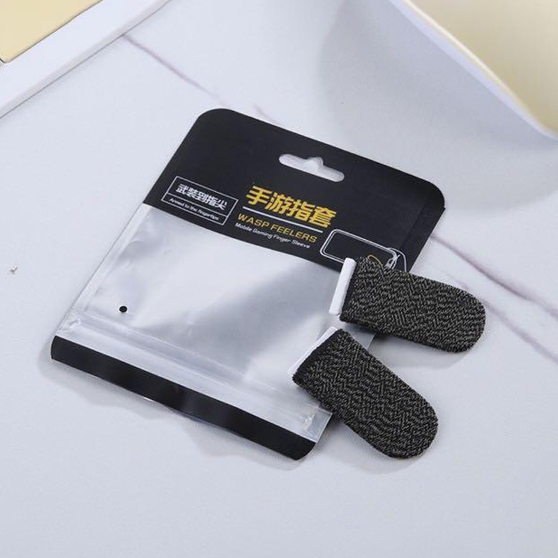 Picture of 1 pair (2pcs) PUBG mobile finger sleeves - silver fiber sweat proof gloves for PUBG mobile gaming -finger grip for gaming - PUBG finger gloves -finger gloves for mobile gaming - PUBG finger grip finger sleeves for free fire. - Black