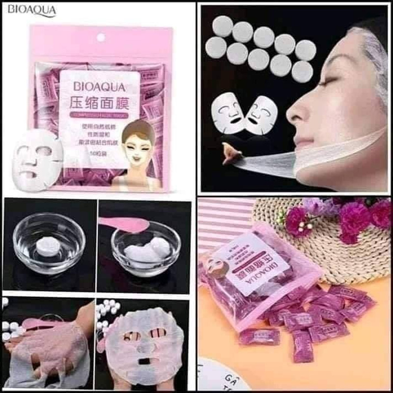 Picture of Bioaqua Compressed Facial Sheet Mask 50 piece packet