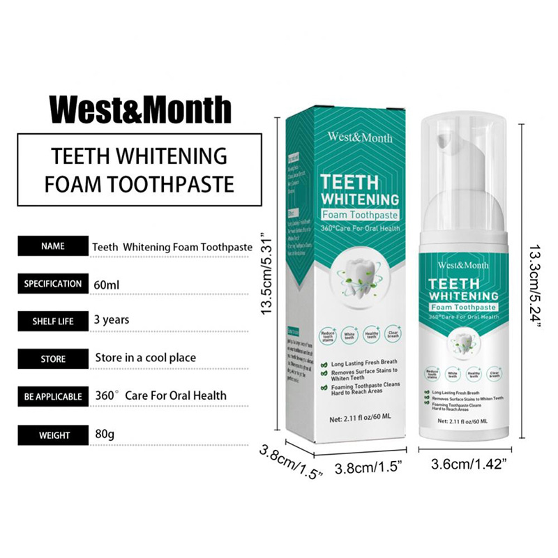 Picture of west&month teeth whitening foam toothpaste - White
