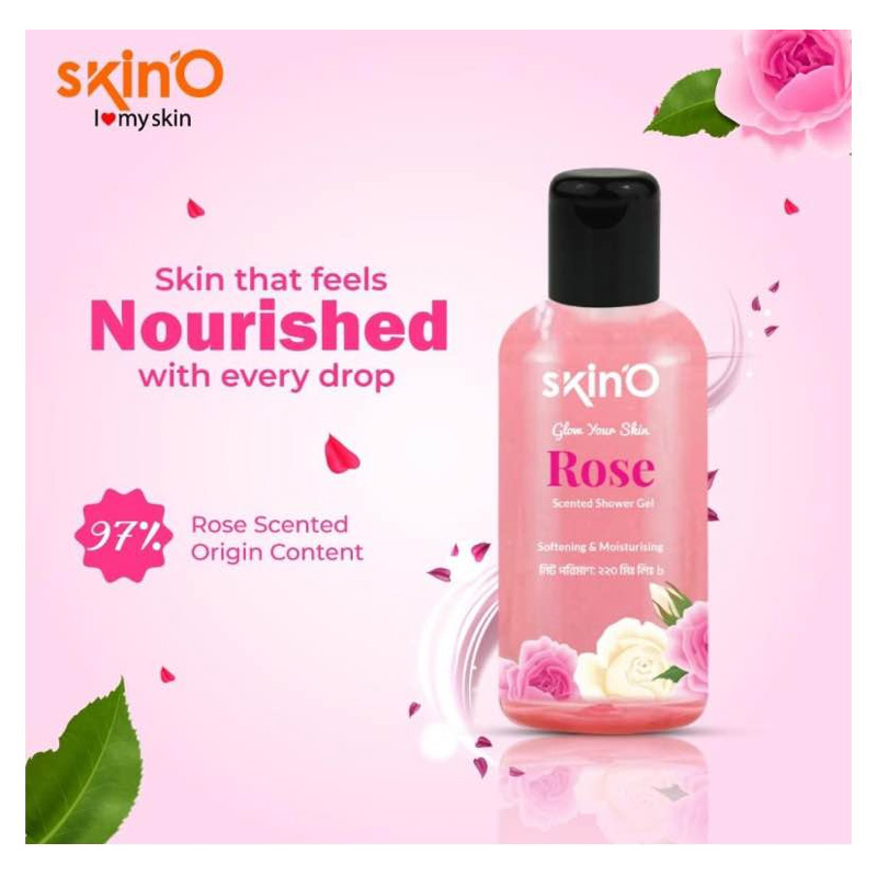 Picture of SkinO Rose Scented Shower Gel-220ml to all skin type - Fresh