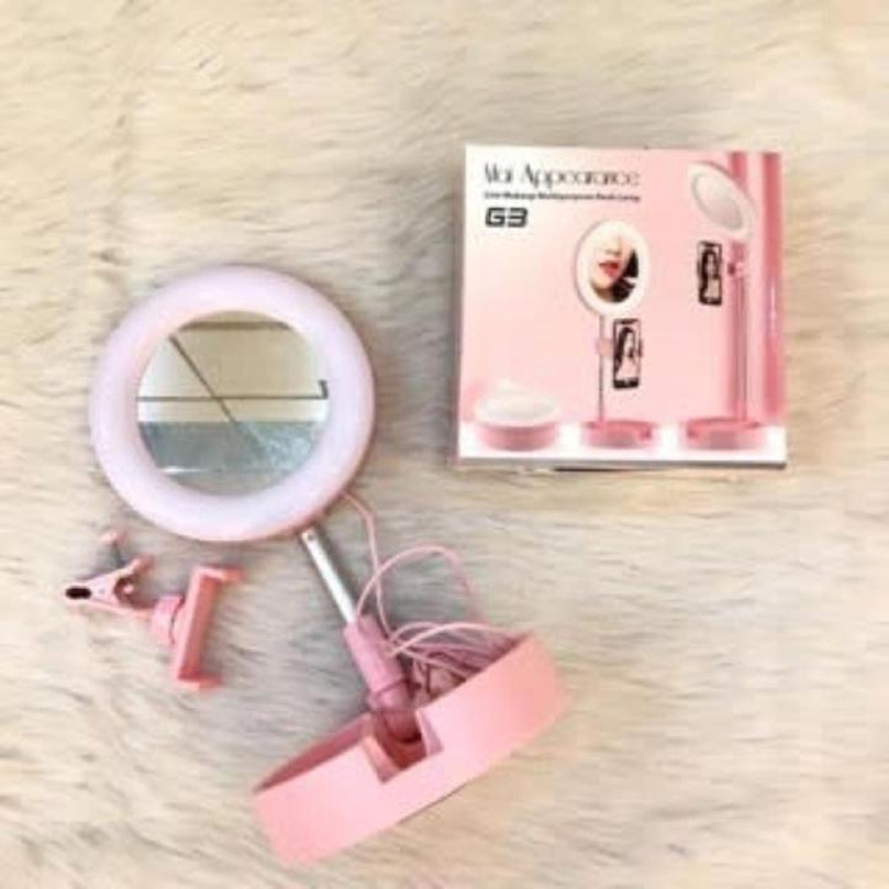 Picture of Live Makeup Multipurpose Ring Lamp With Mobile Stand - Pink