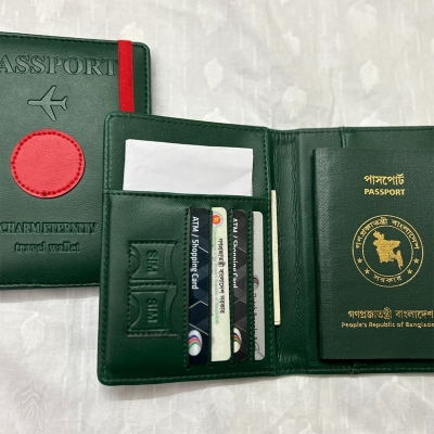 Picture of passport cover or passport holder man & women wallet - Green