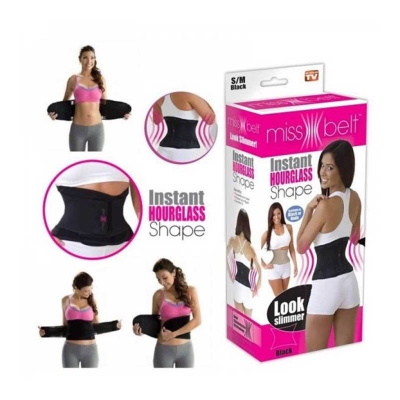 Picture of Miss Belt instant hourglass shape waist shaper in L&XL black - Black