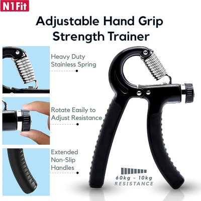 Picture of adjustable heavy grip hand grippers used for gym - Black