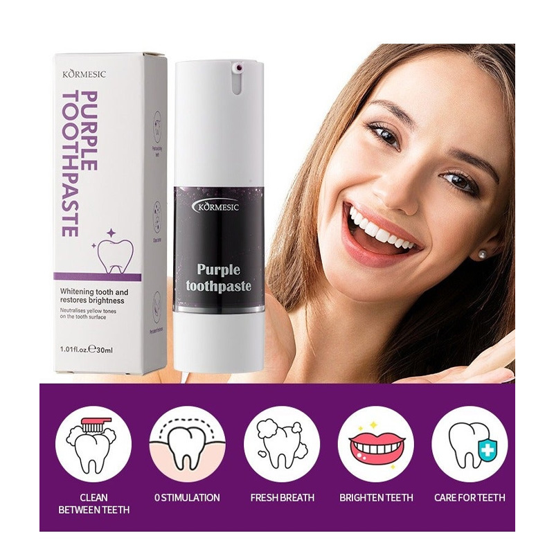 Picture of KORMESIC Priveate Label Whitening Purple Toothpaste 30ml Fresh Breath