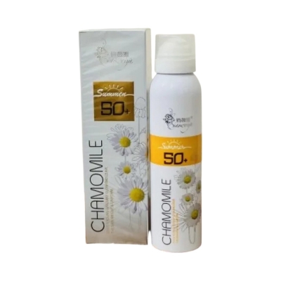 Picture of Chamomile whitening spray sunscreen with SPF 50+ usually comes in a 200ml