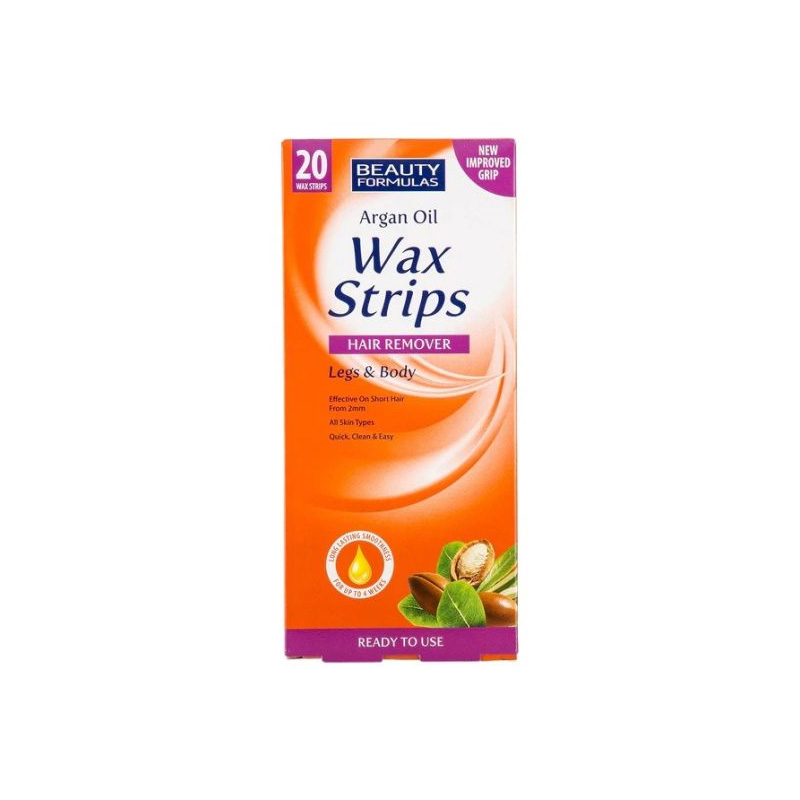 Picture of Argan Oil Beauty Formulas Wax Strips Hair Remover 1pack (20 piece) - Orange
