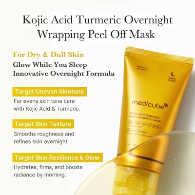 Picture of Medicube Kojic Acid Turmeric Overnight Wrapping Peel Off mask