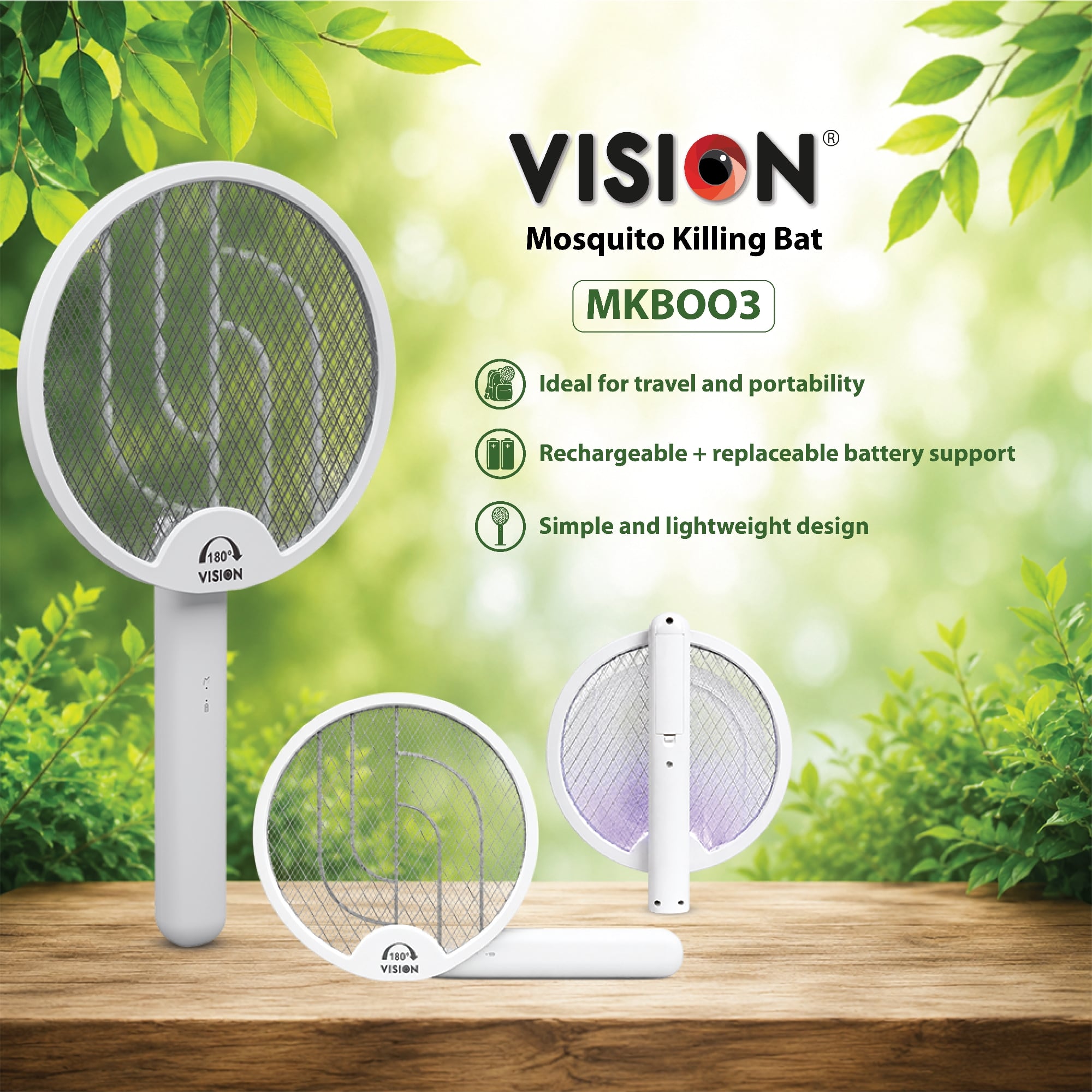 Picture of VISION Mosquito Killing Bat Folding With LED Light (MKB-003) Multi Color